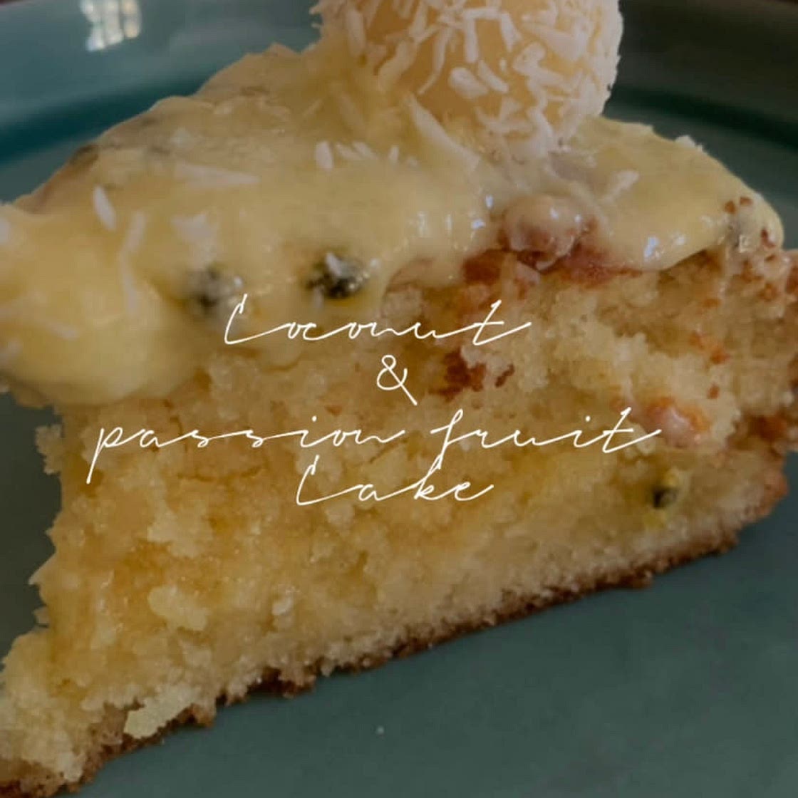 Coconut and passion fruit cake