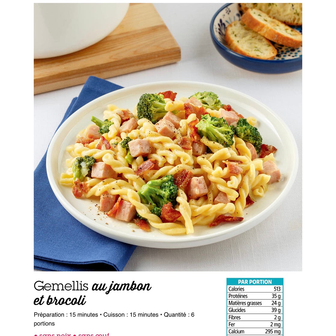 Gemellis au jambon et brocoli