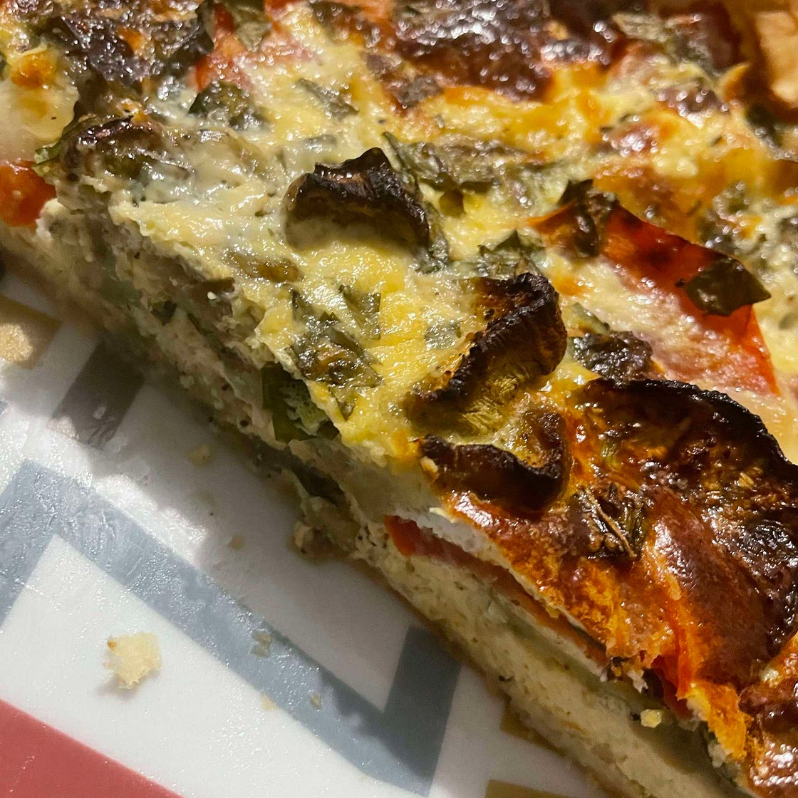 Quiche aubergine tomates & mozza