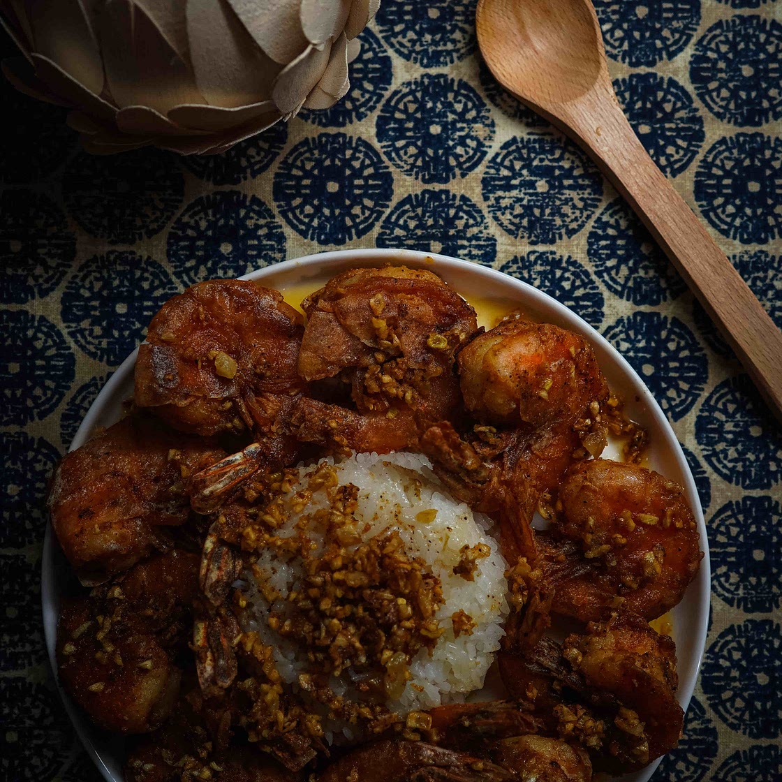 Hawaiian Style Garlic Shrimp