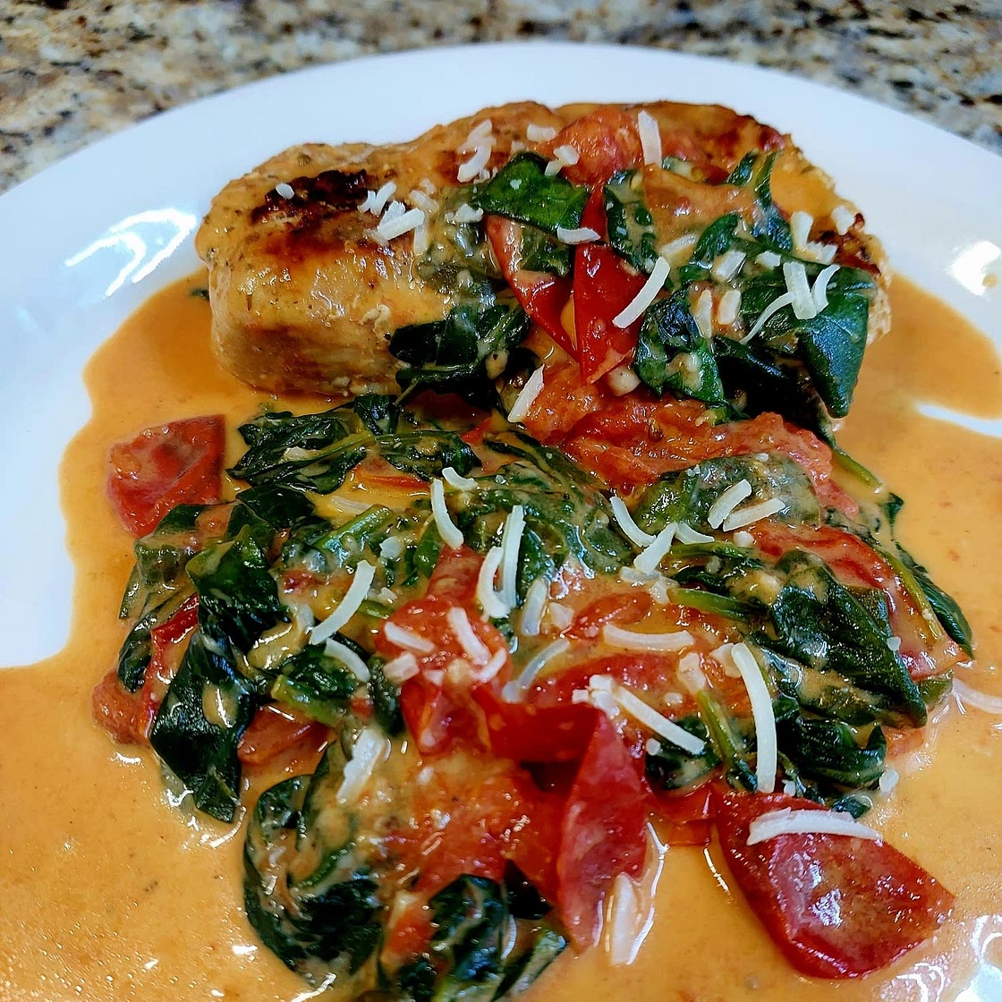 Skinny Creamy Tuscan Chicken
