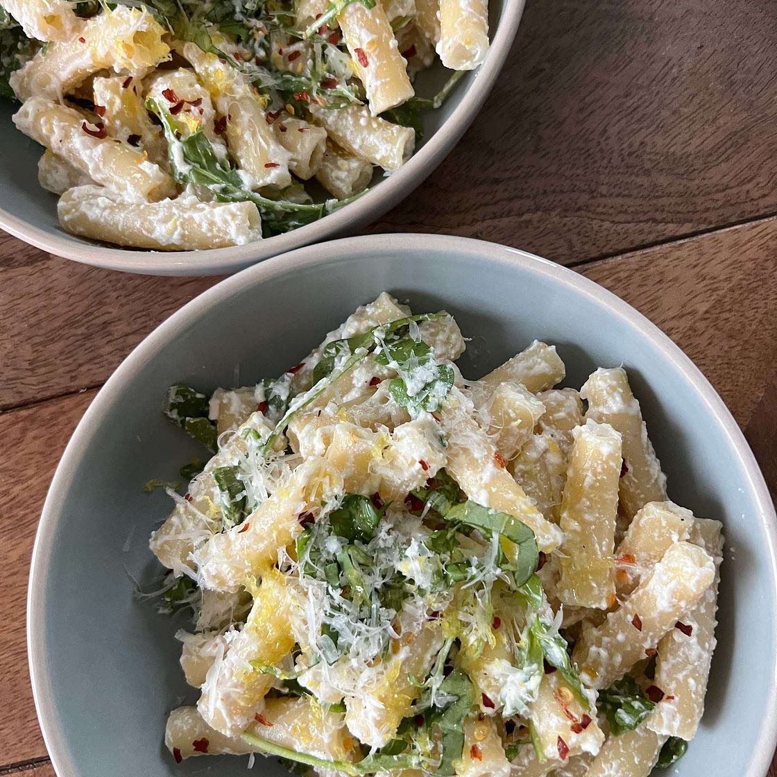 Lemon Ricotta Pasta With Arugula