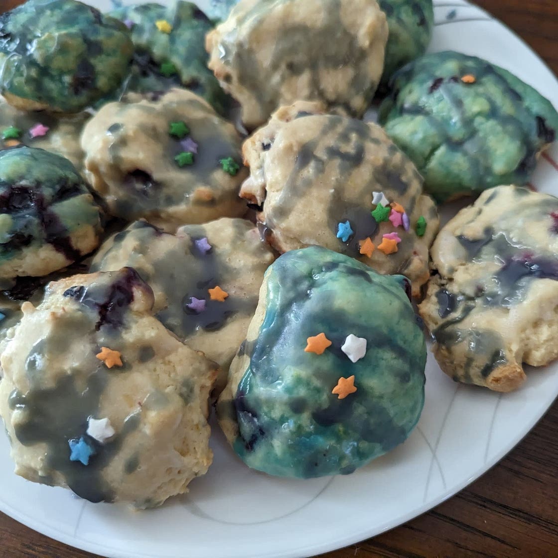 Soft Lemon & Blueberry Explosion Cookies