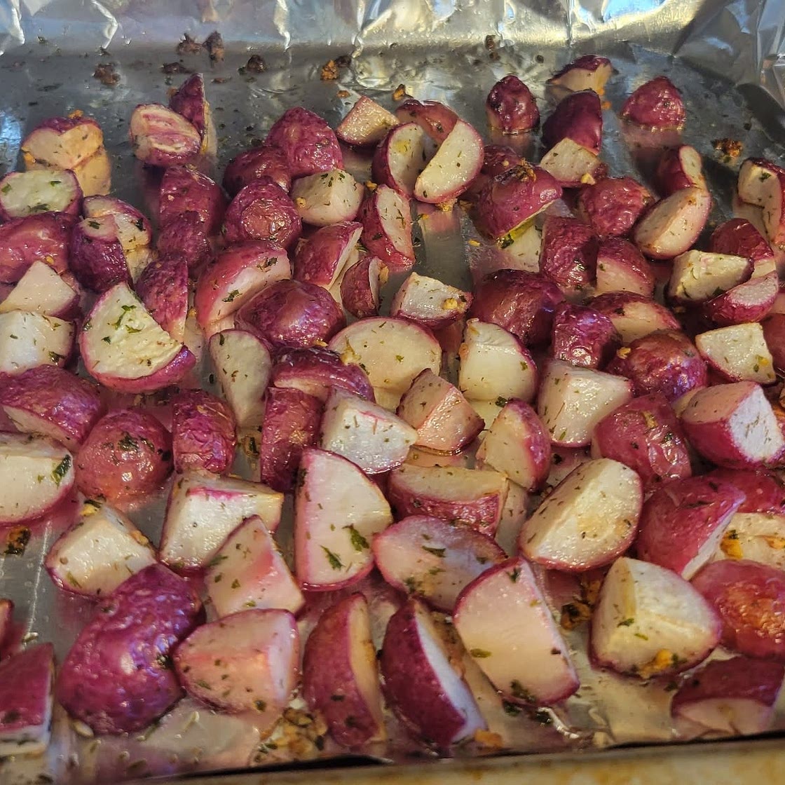 Garlic Roasted Radishes