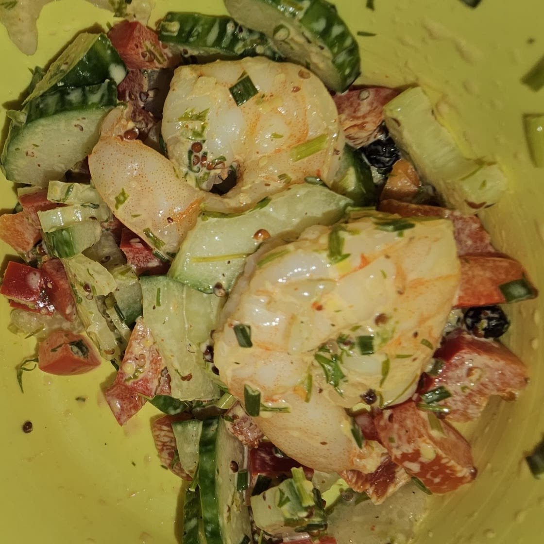 Poached Shrimp Salad with Dill Dressing