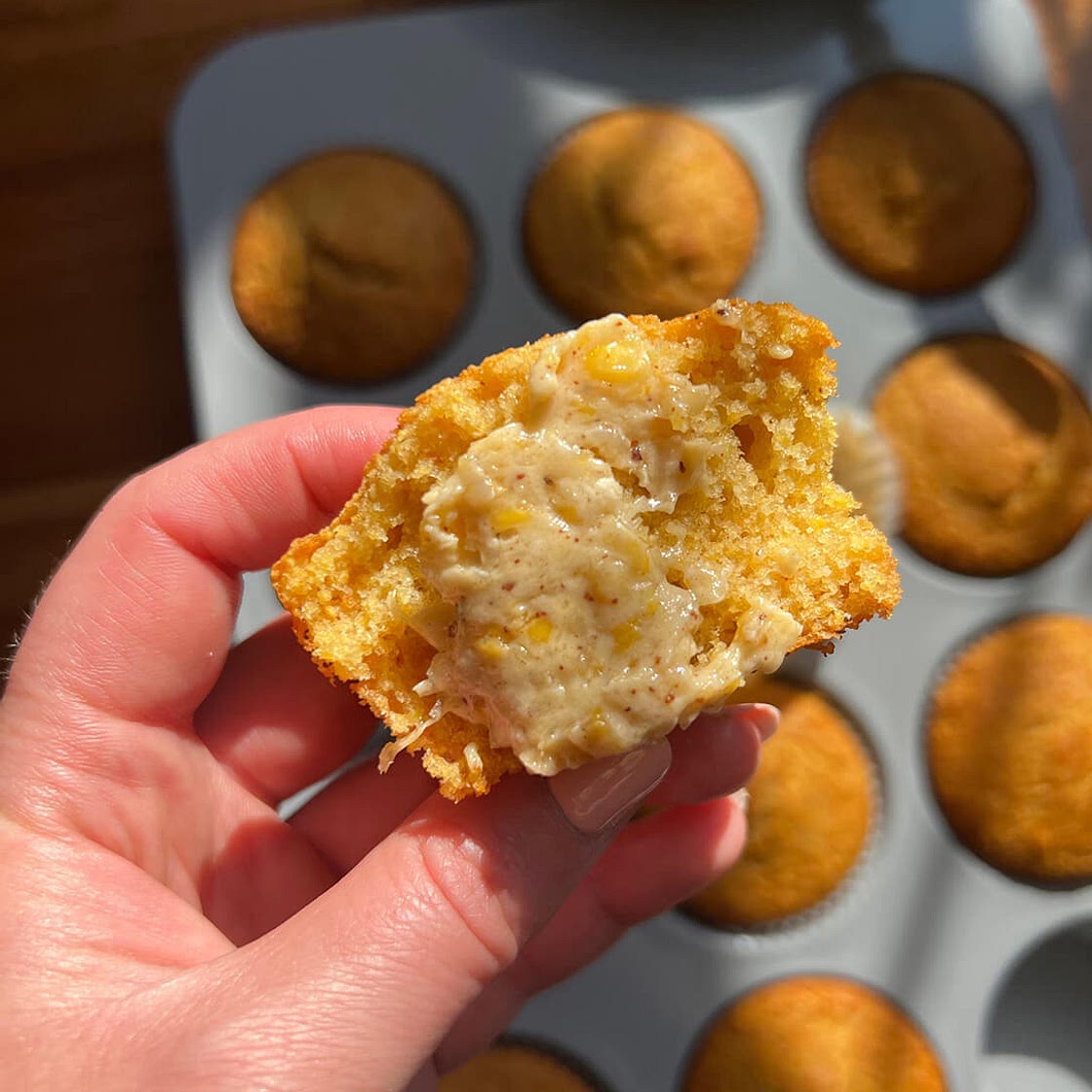 Brown Butter Cornbread Muffins with Whipped Corn Brown Butter