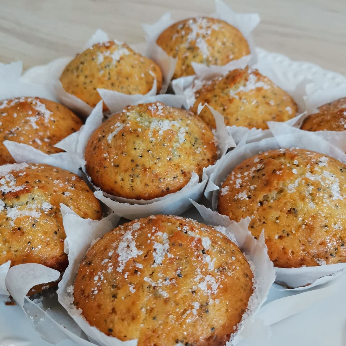 Bakery Style Lemon Poppy Seed Muffins