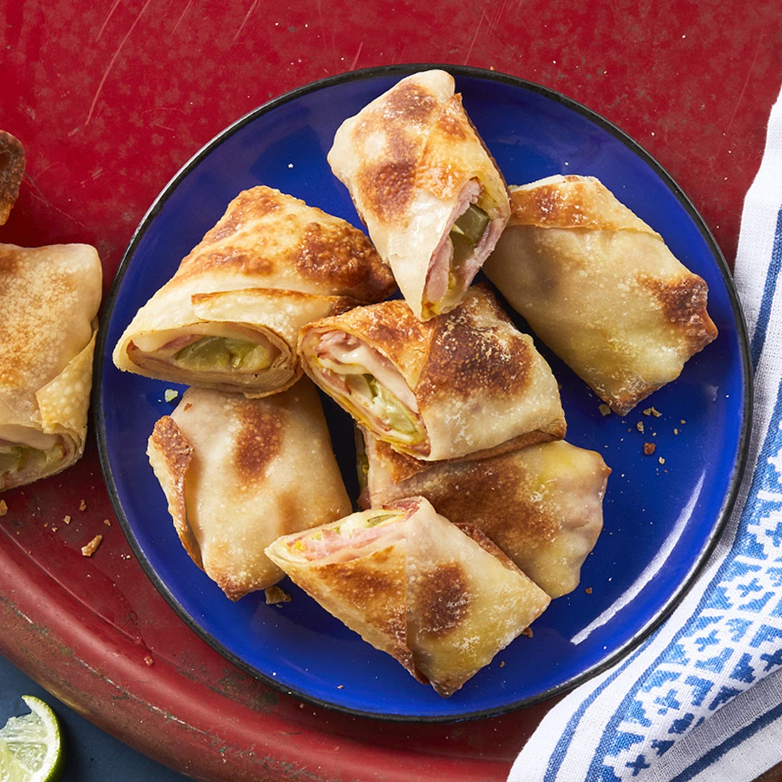 Air-Fryer Cuban Sandwich Egg Rolls