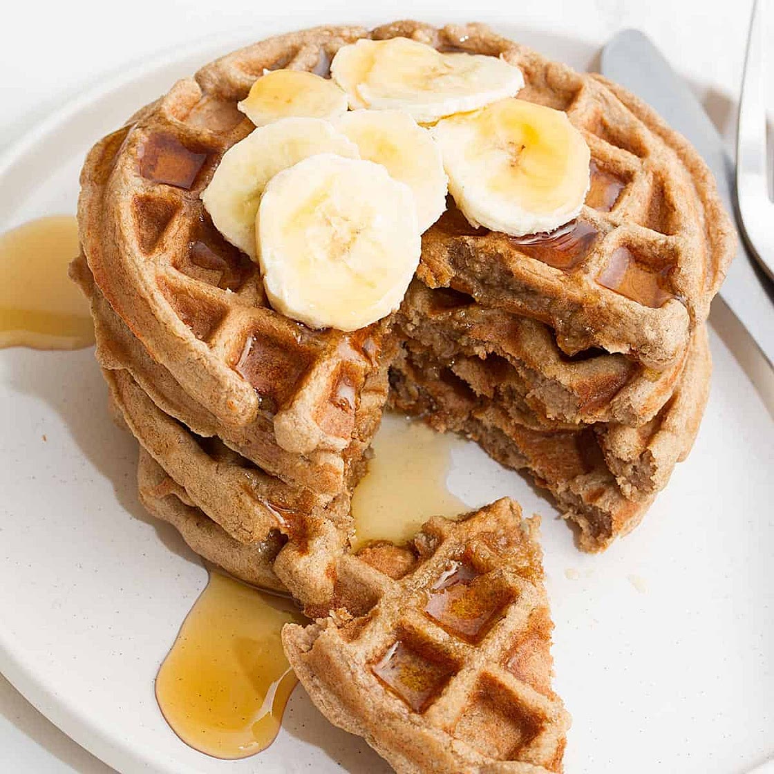Banana Oat Waffles
