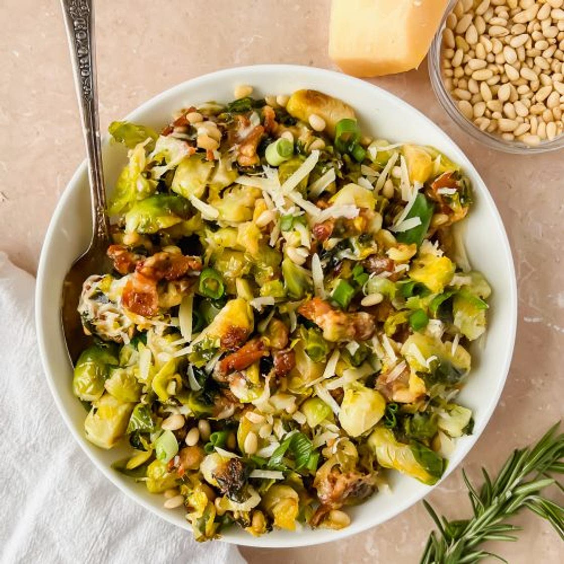 Warm Brussel Sprout Salad with Bacon