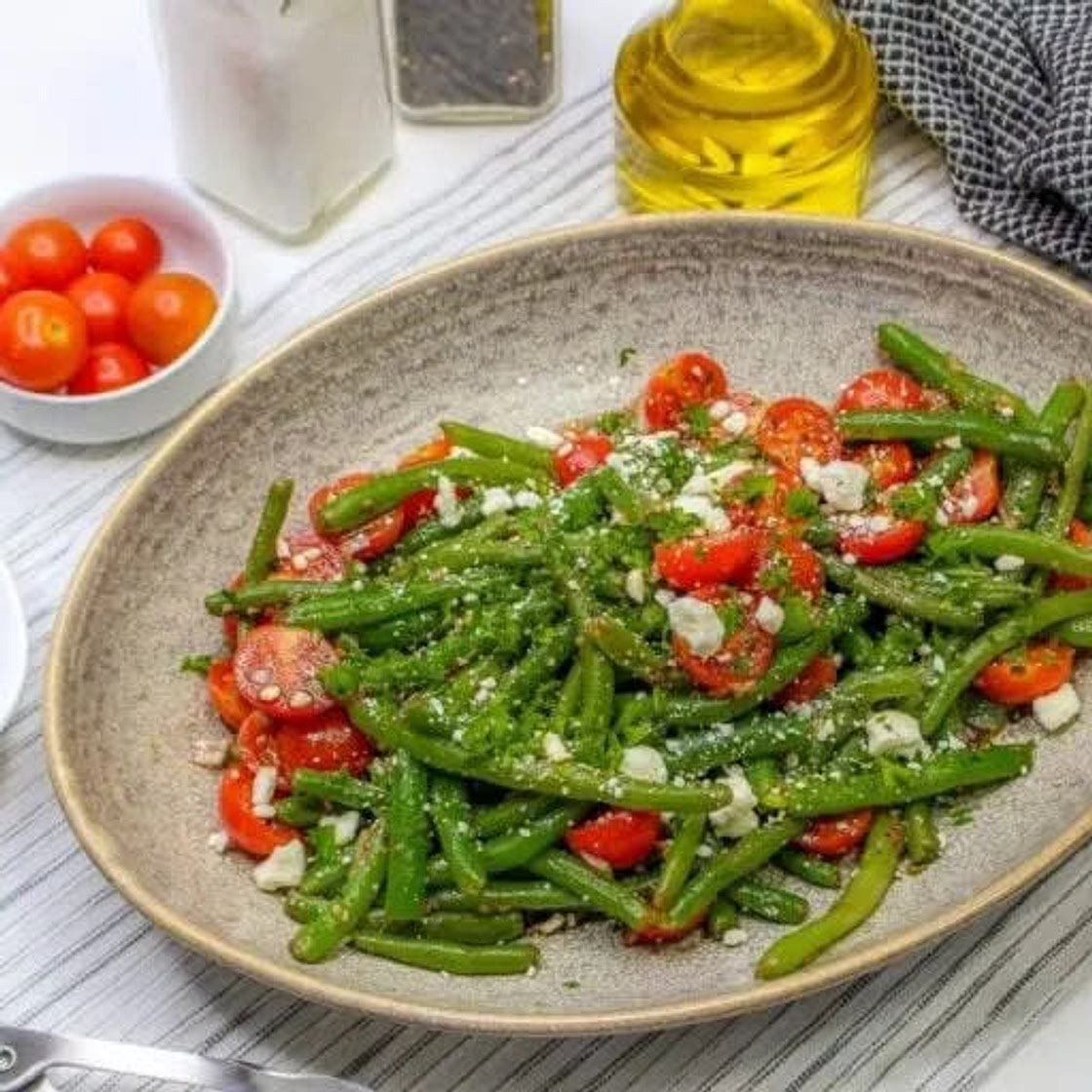 Tomato Green Bean Salad with Feta Recipe