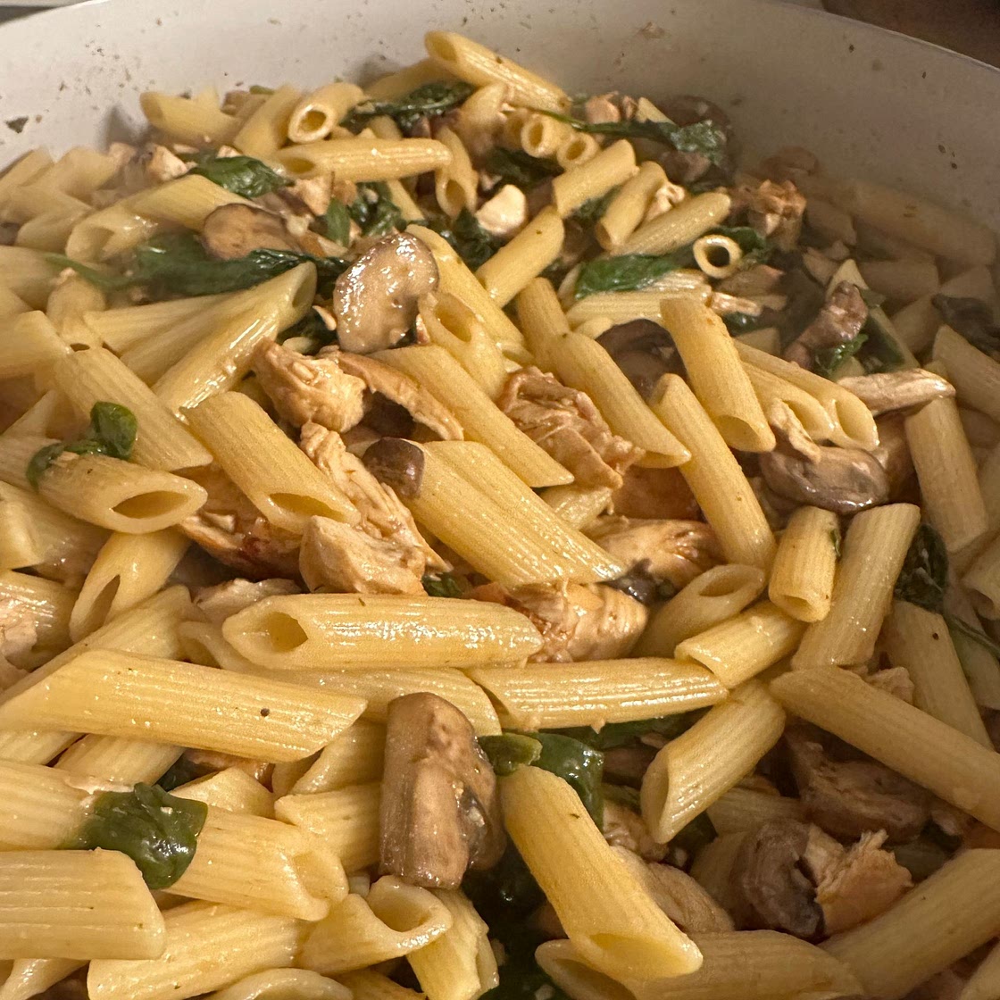 Chicken & Spinach Skillet Pasta with Lemon & Parmesan