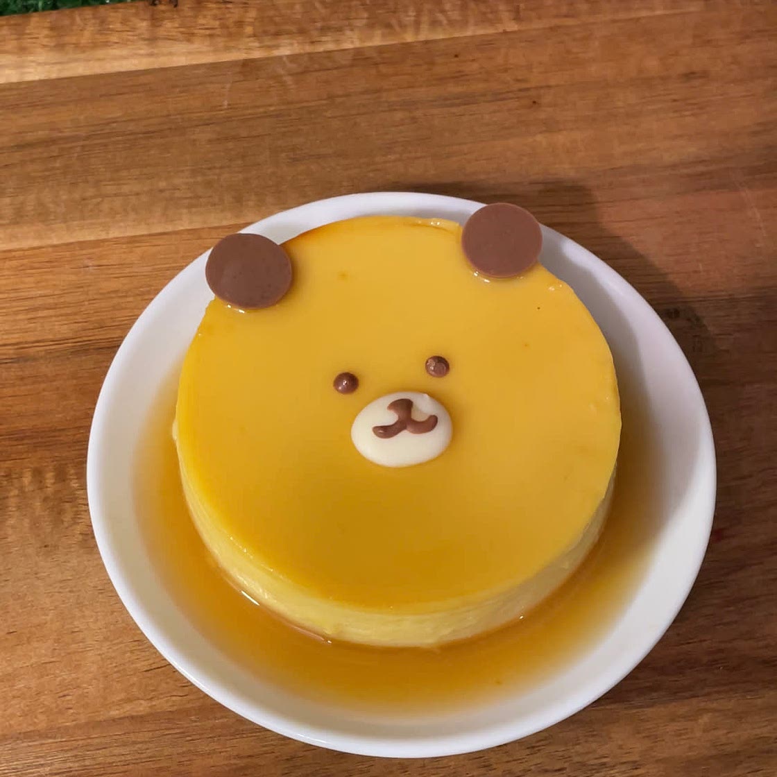 Bear shaped leche flan 
