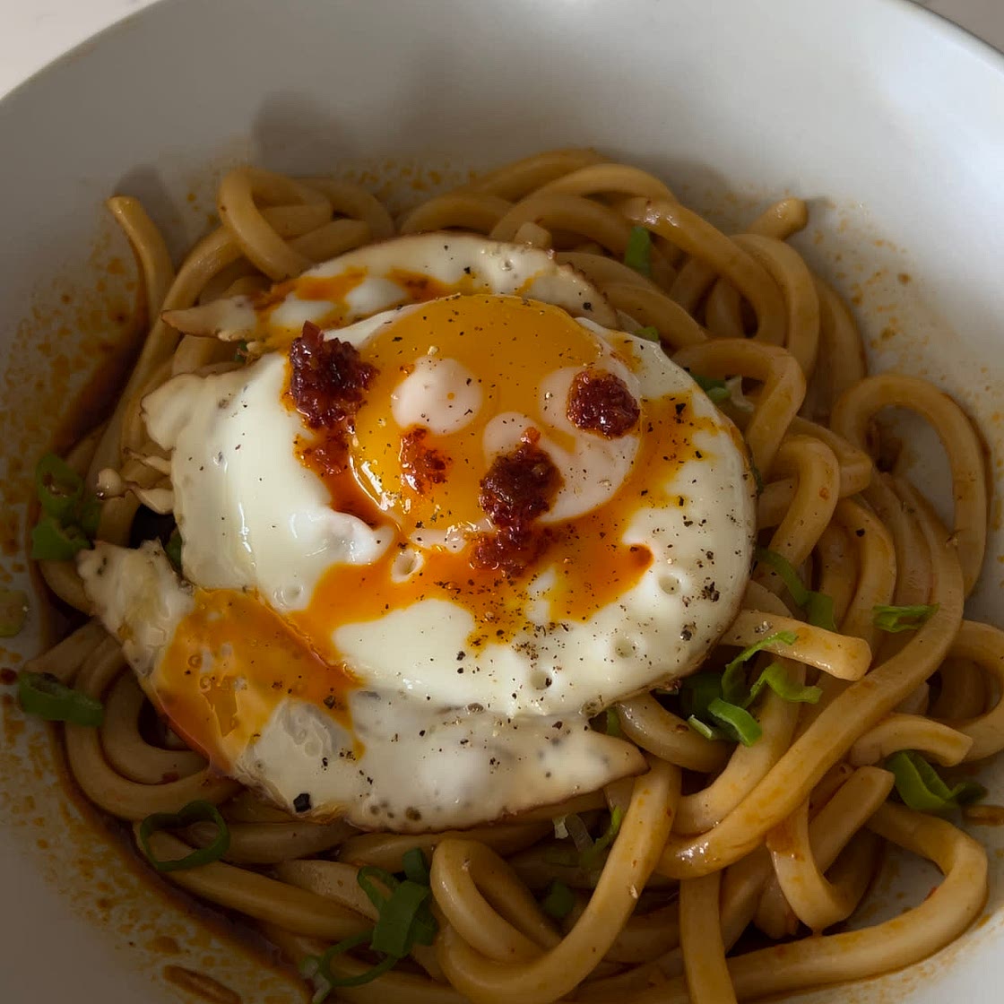 Spicy chili oil udon 