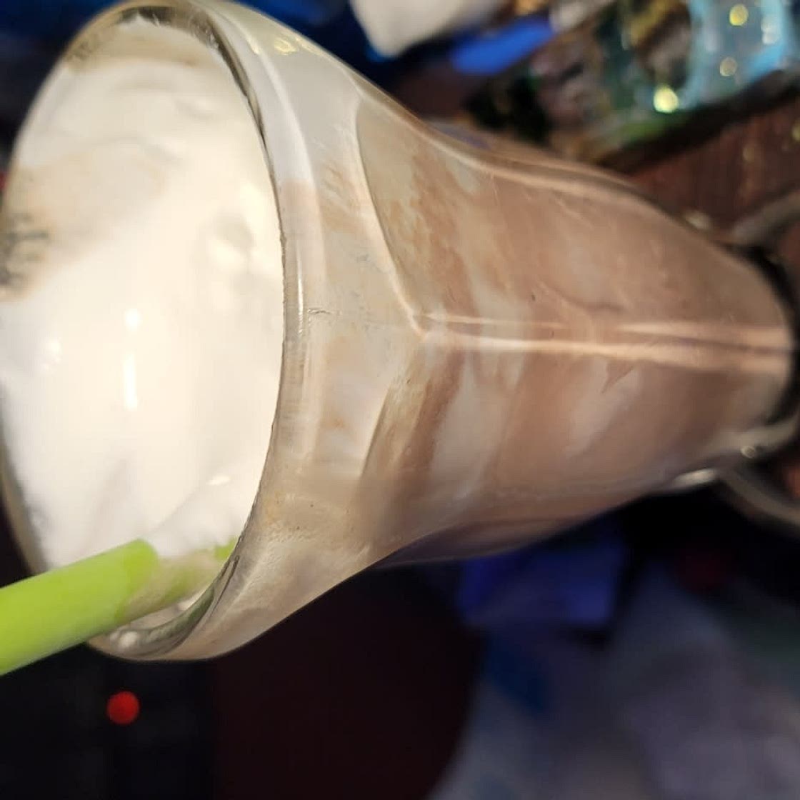 Boozy chocolate peanut butter milkshake with Clover Sonoma Ice Cream