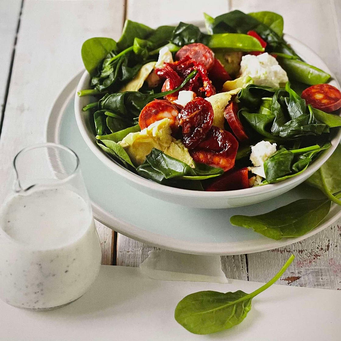 Warm spinach salad