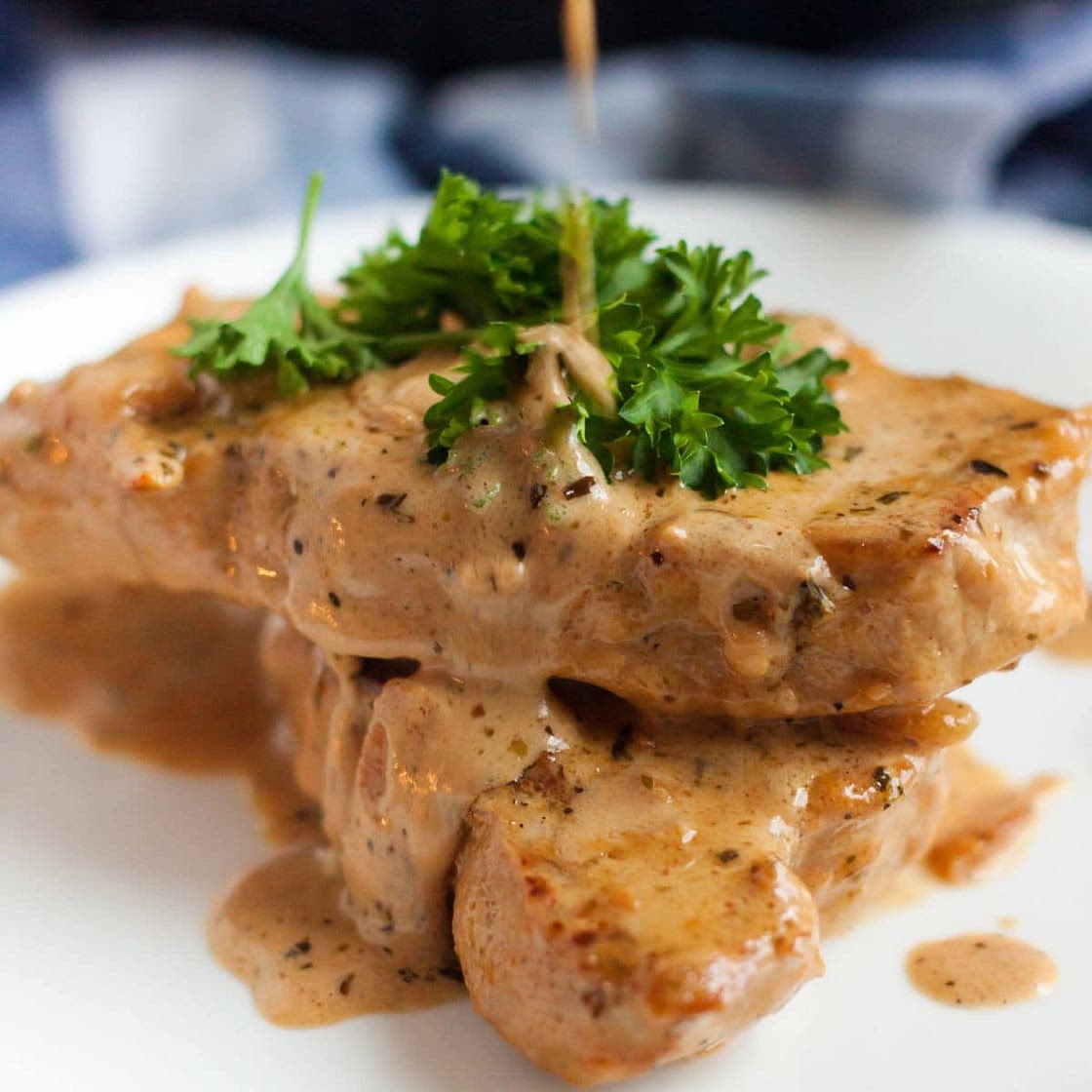 Easy Creamy Garlic Parmesan Keto Pork Chops