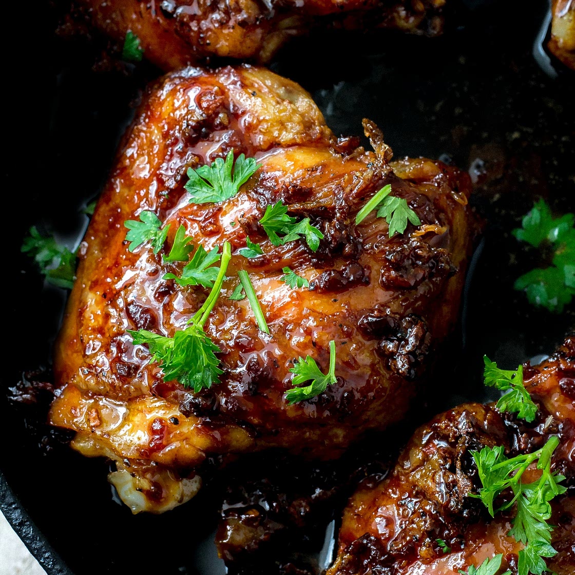 Glazed Soy Sauce Brown Sugar Chicken Thighs
