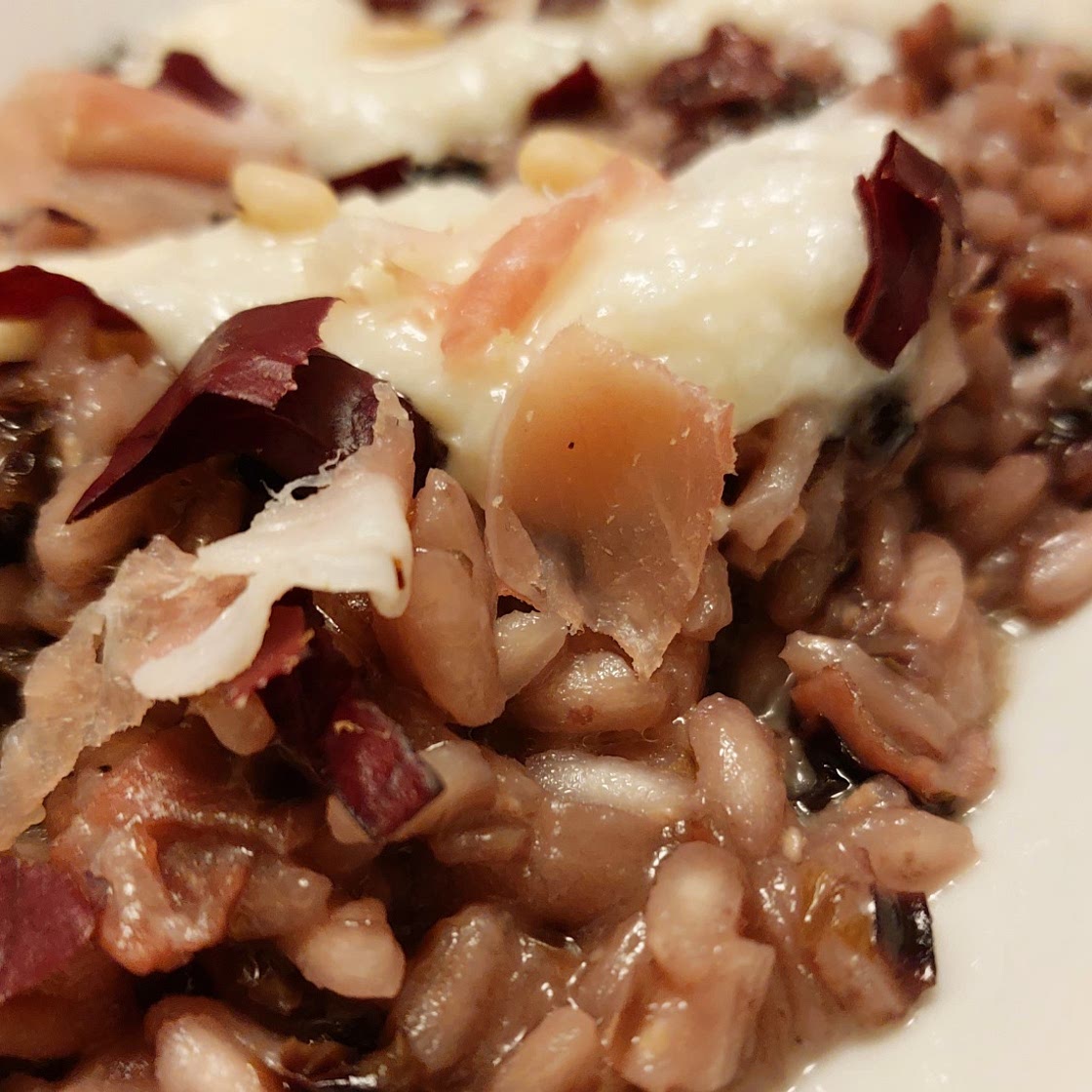 Risotto - Speck, radicchio and pecorino cream
