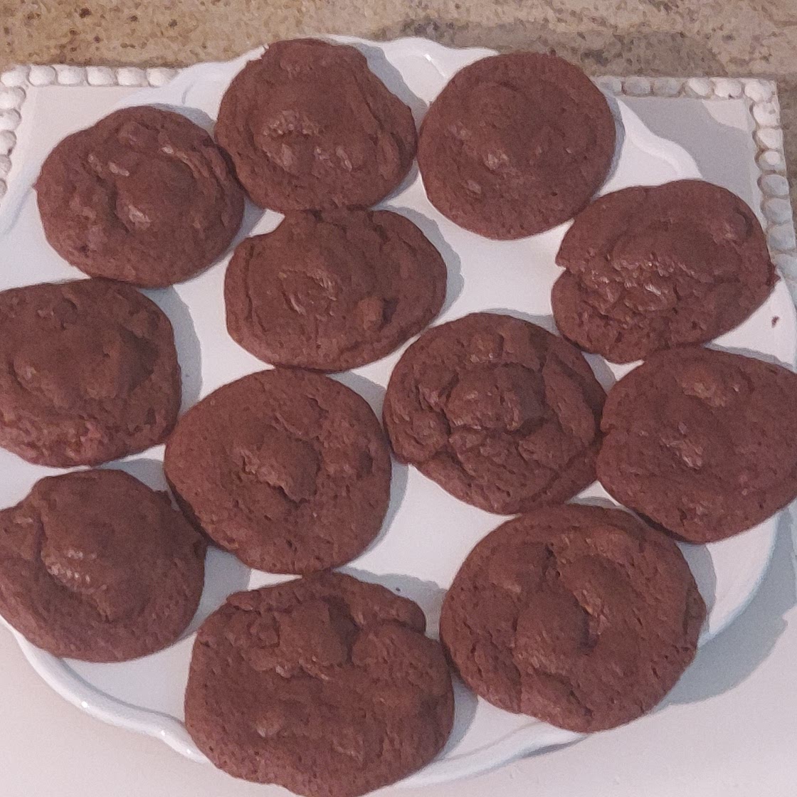 Double chocolate cookies with peanut butter cup center
