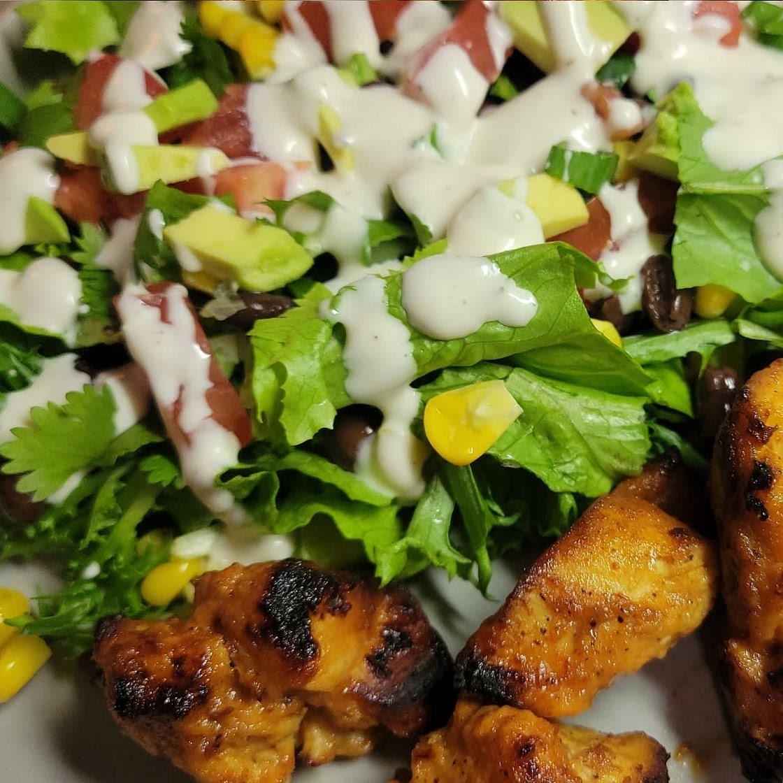 BBQ Chicken Skewer Salad