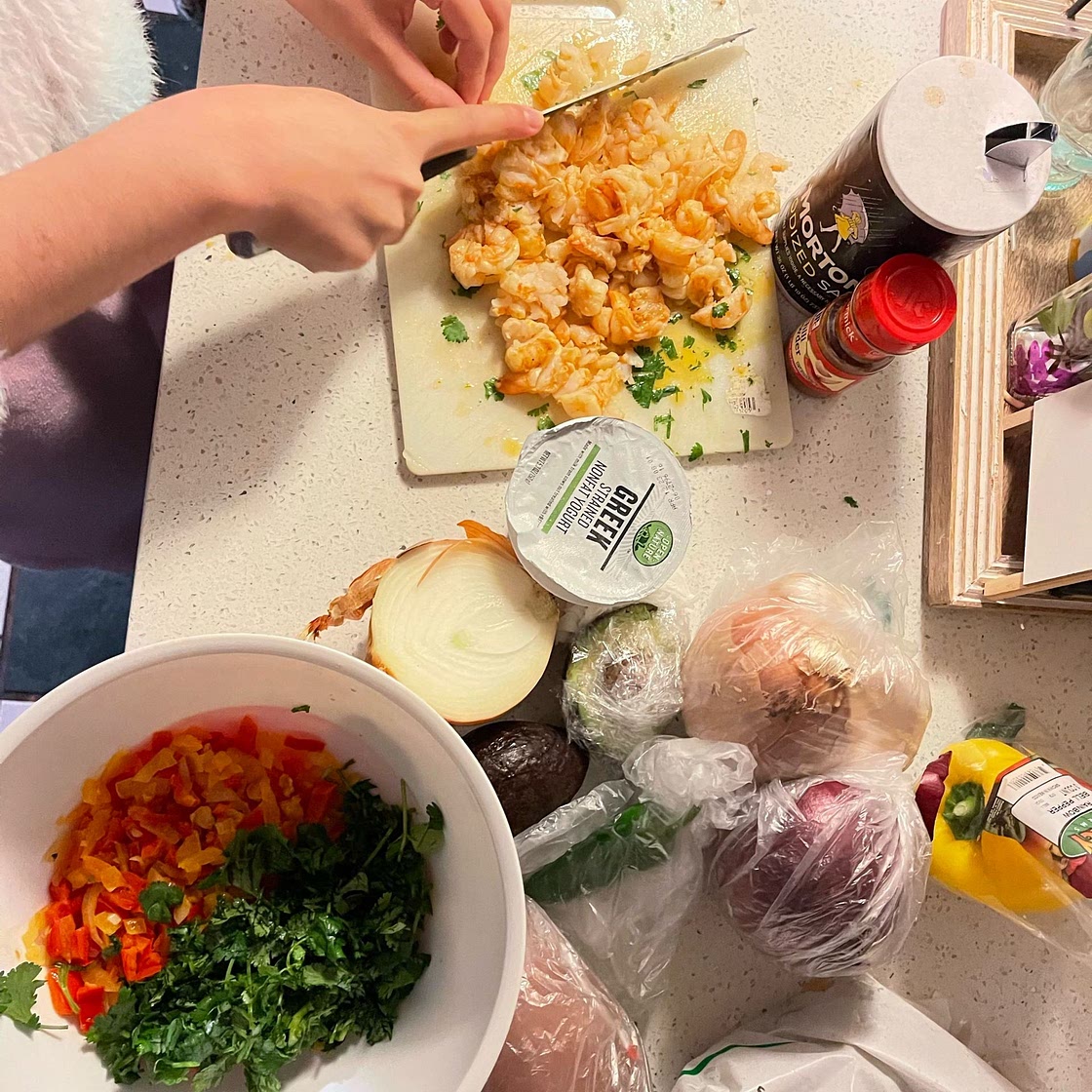 Healthy Shrimp Enchiladas with Avocado Crema