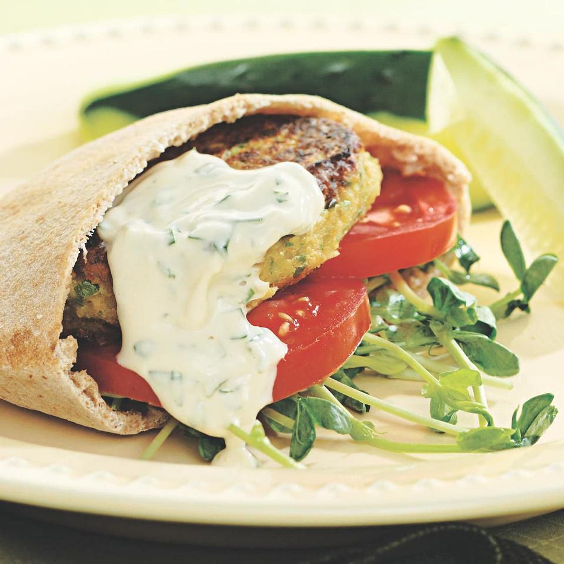 Chickpea Burgers & Tahini Sauce