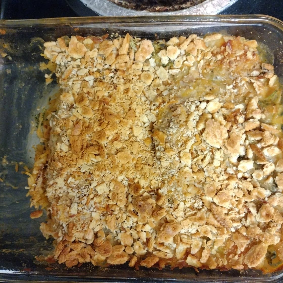 Broccoli Cheddar Chicken Bake with Crackers