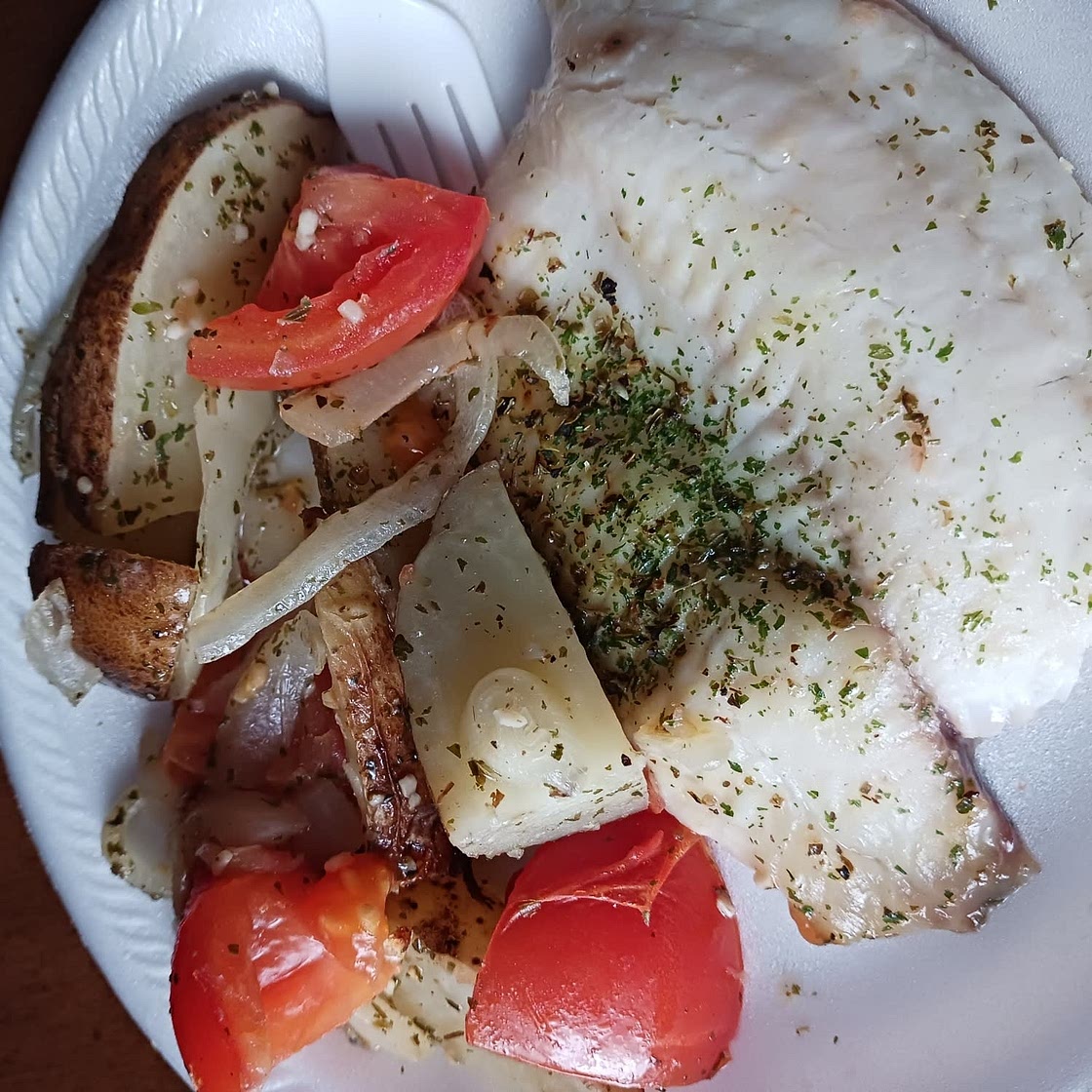 Greek-style roast fish