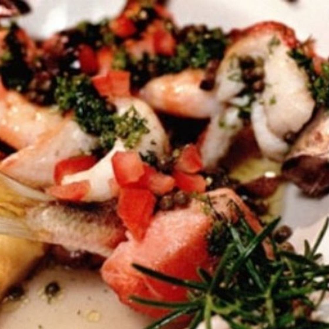 Summer skewered fish