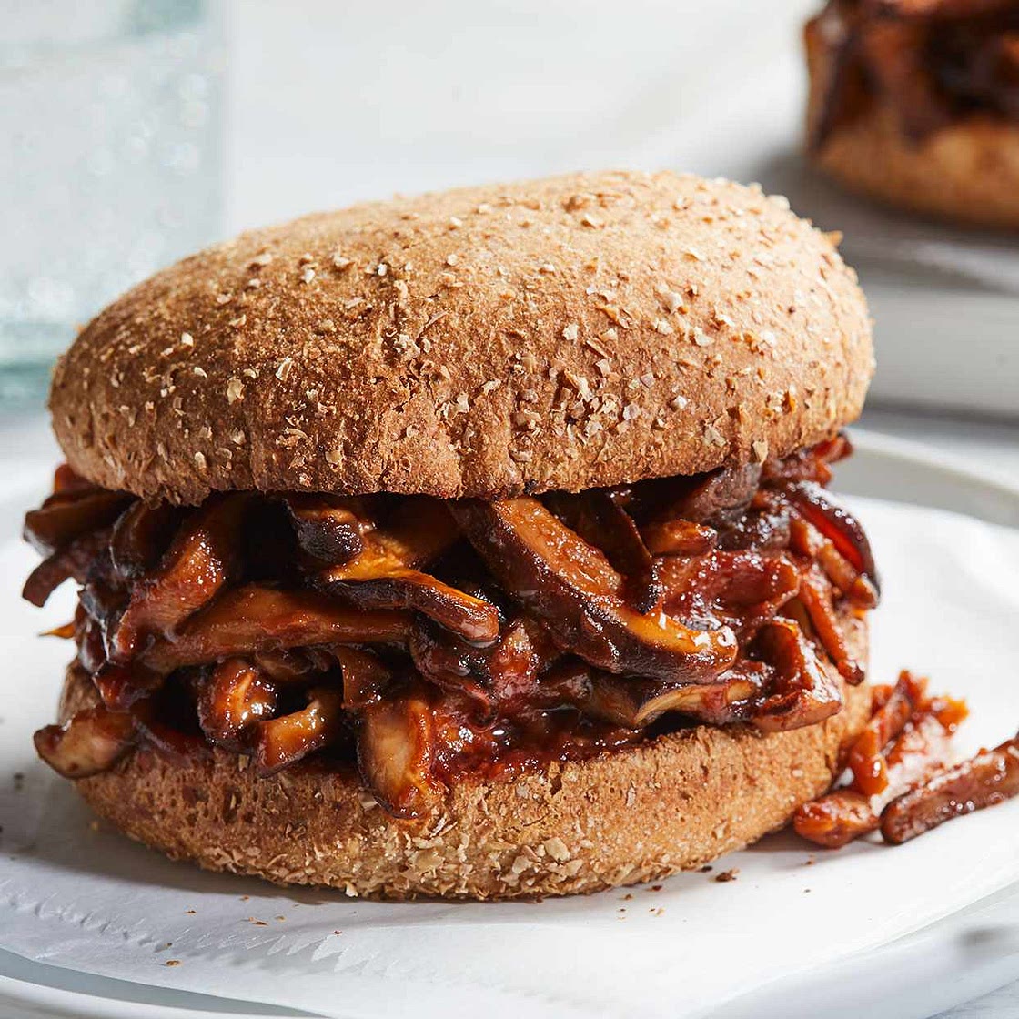 Vegan Pulled Mushroom BBQ Sandwiches