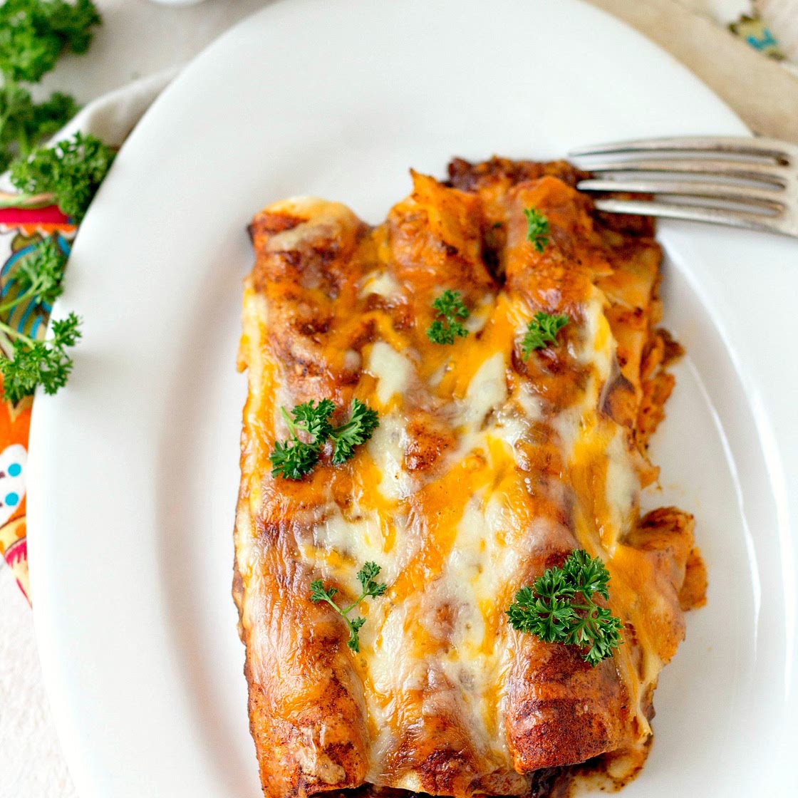 Chicken Enchiladas with Homemade Red Enchilada Sauce