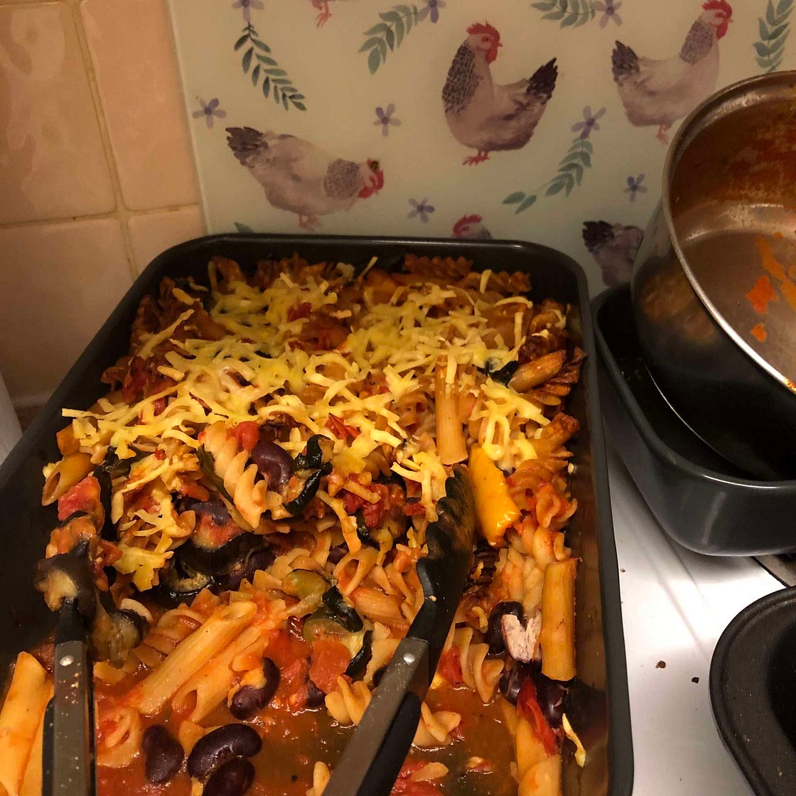 Roasted vegetable pasta bake