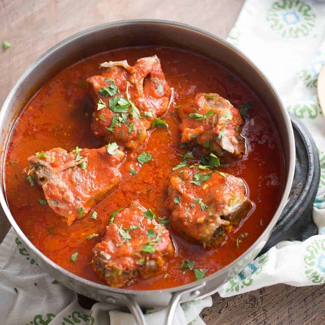 Lamb Loins In A Tasty Tomato Base