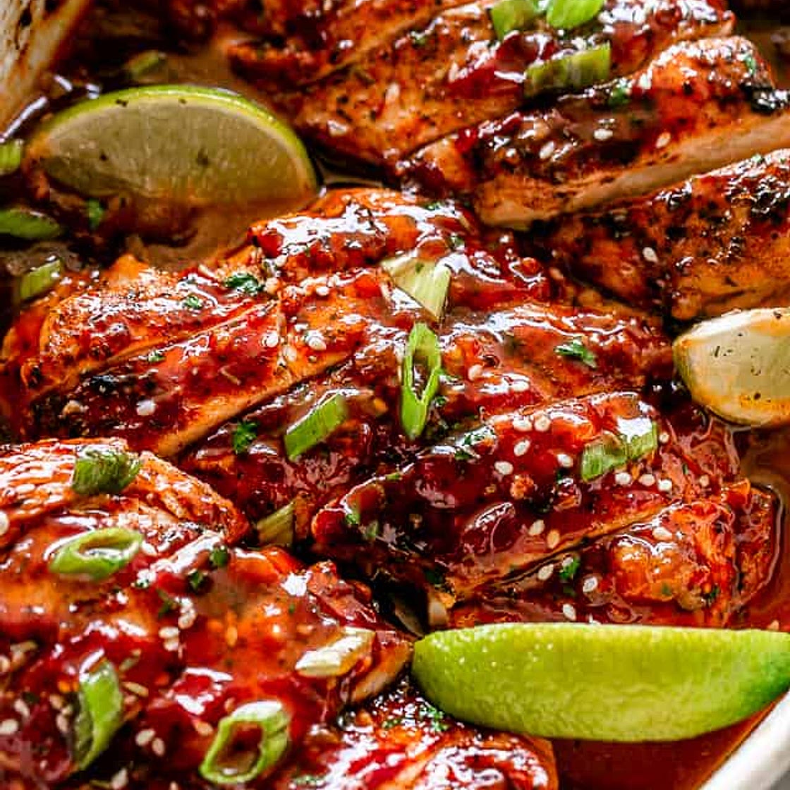 Honey Sriracha Baked Chicken Breasts