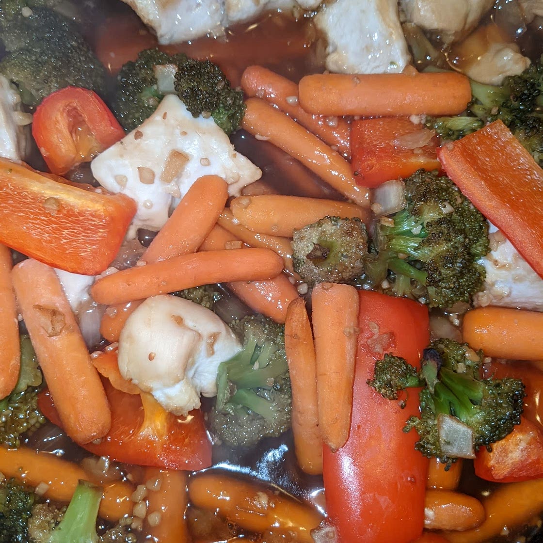Honey Garlic Chicken and Veggie Sheet Pan Stir Fry