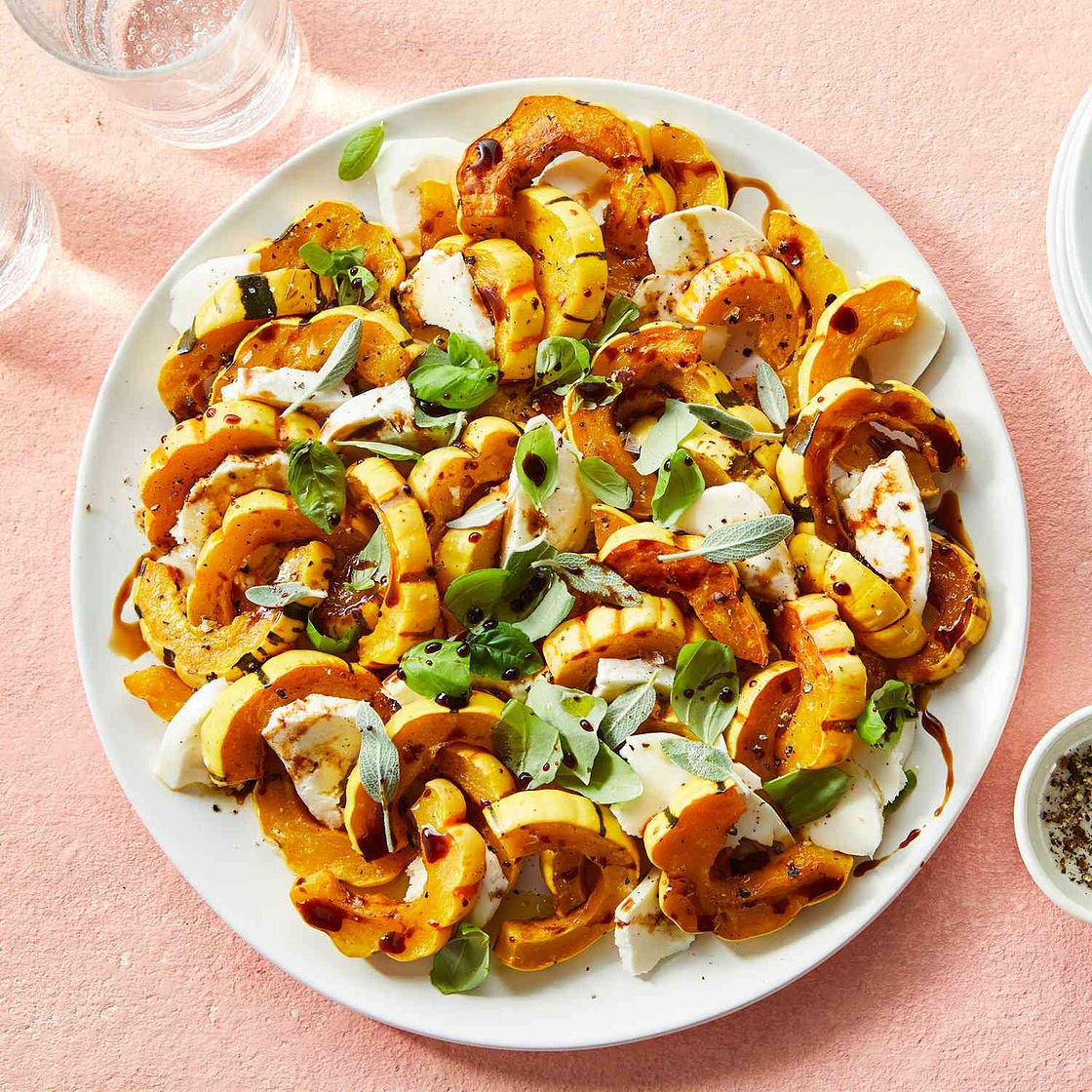 Layered Fall Salad with Squash & Mozzarella