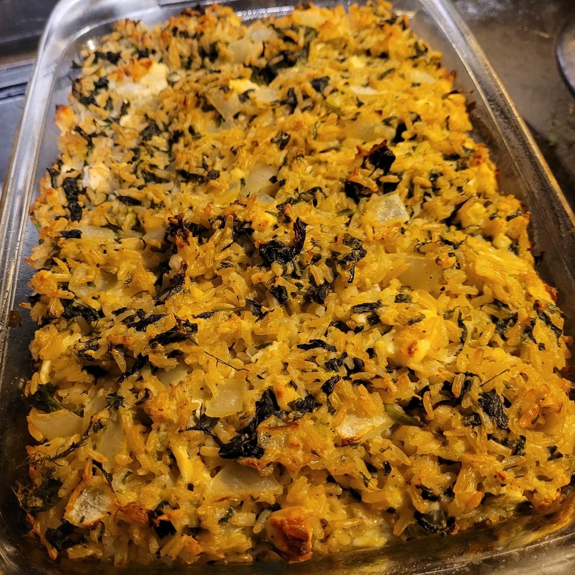 Spinach, Feta & Rice Casserole