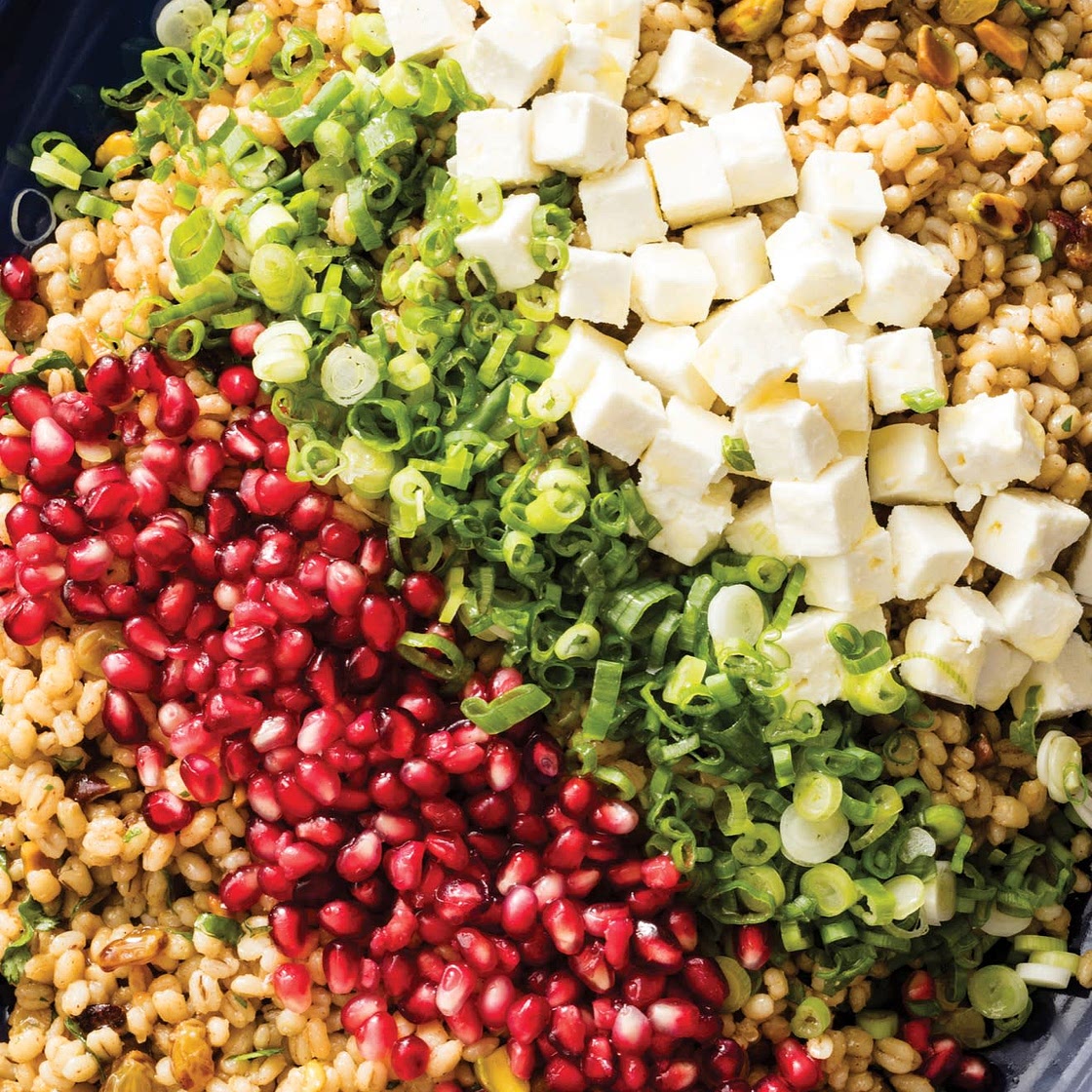 *0366kcal[8.5][10/10]* Barley Salad with Pomegranate, Pistachios, and Feta