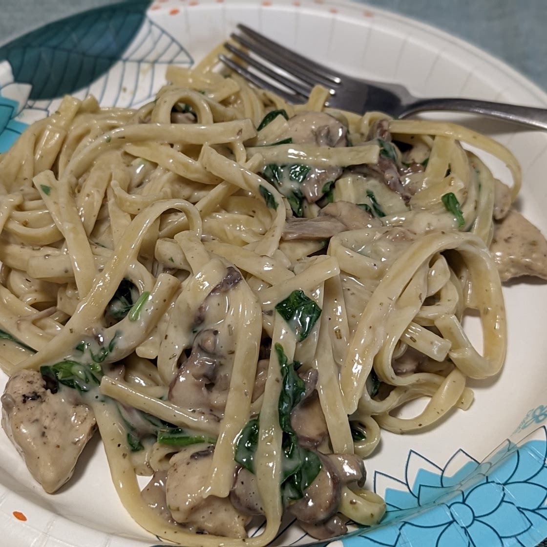 Instant Pot chicken fettuccine Alfredo