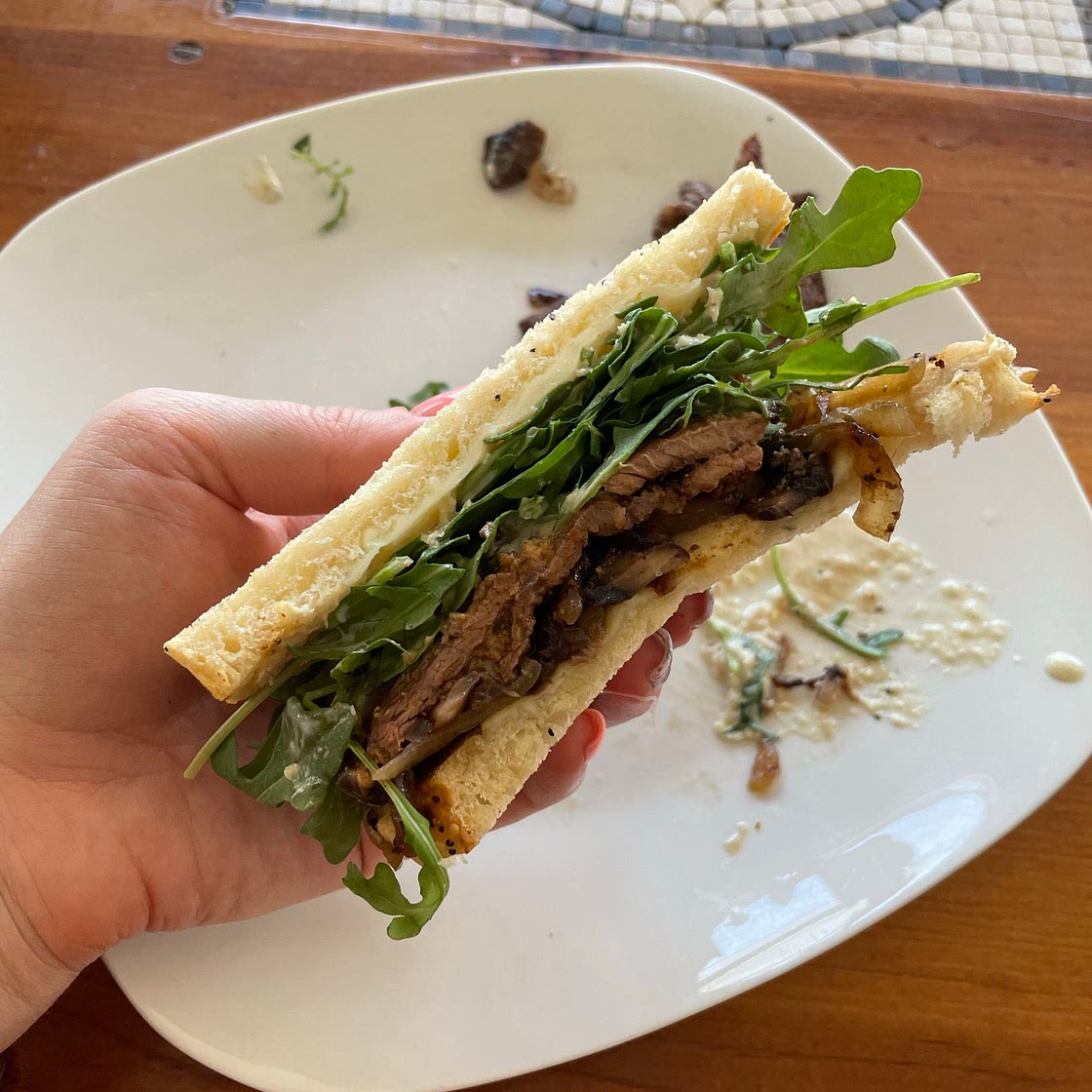 Steak, Provolone, and Creamy Horseradish Sandwich