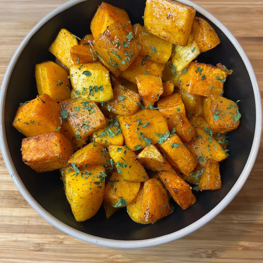Air Fryer Maple Glazed Butternut Squash