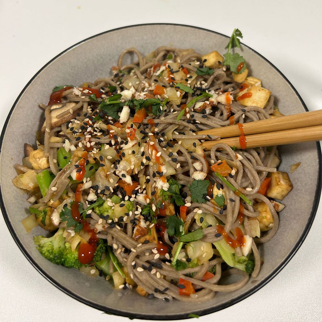 High Protein Vegan Noodles with Peanut Butter