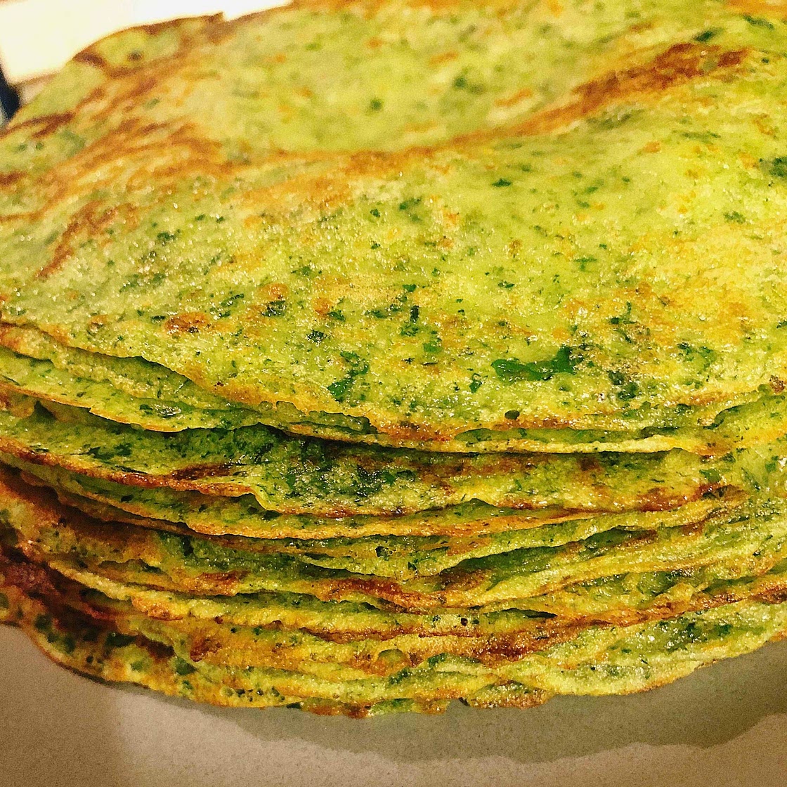 Spinach crêpes