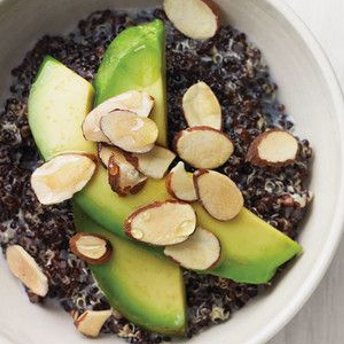 Black Quinoa with Avocado, Almonds, and Honey
