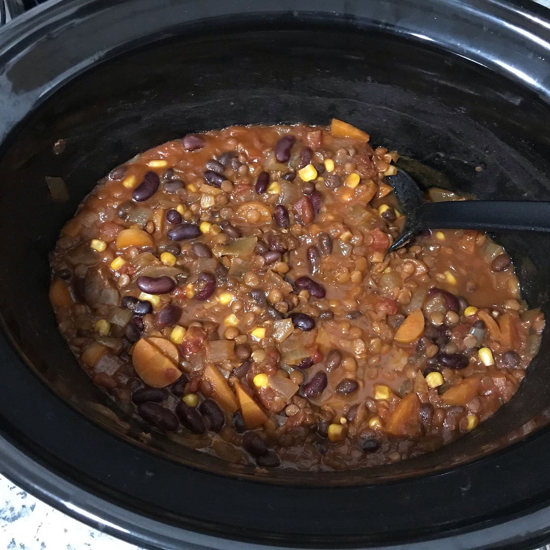 Slow Cooker Vegetarian Lentil Chili