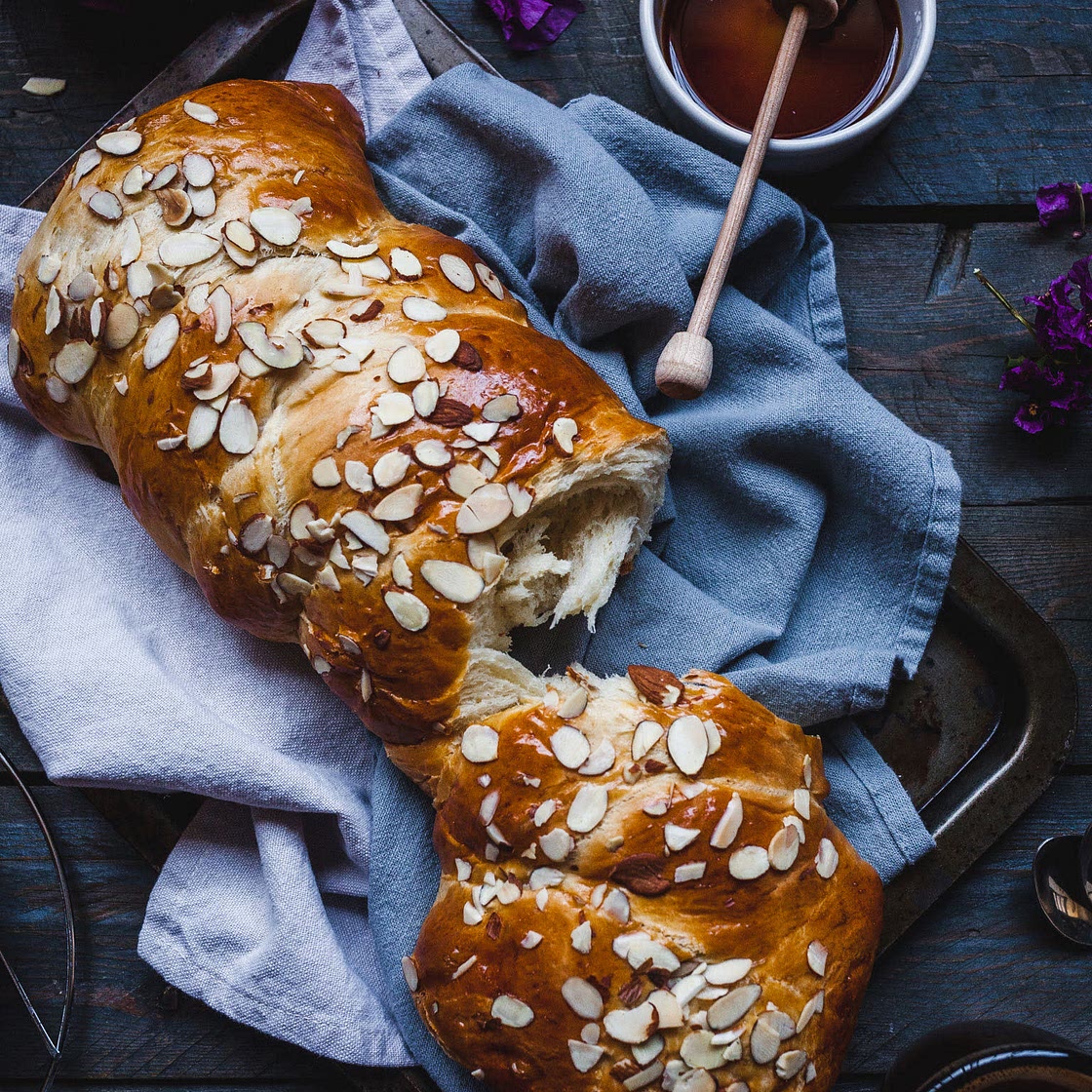 Tsoureki (Greekstyle Sweet Brioche Bread) Sweet Mahlab Bread