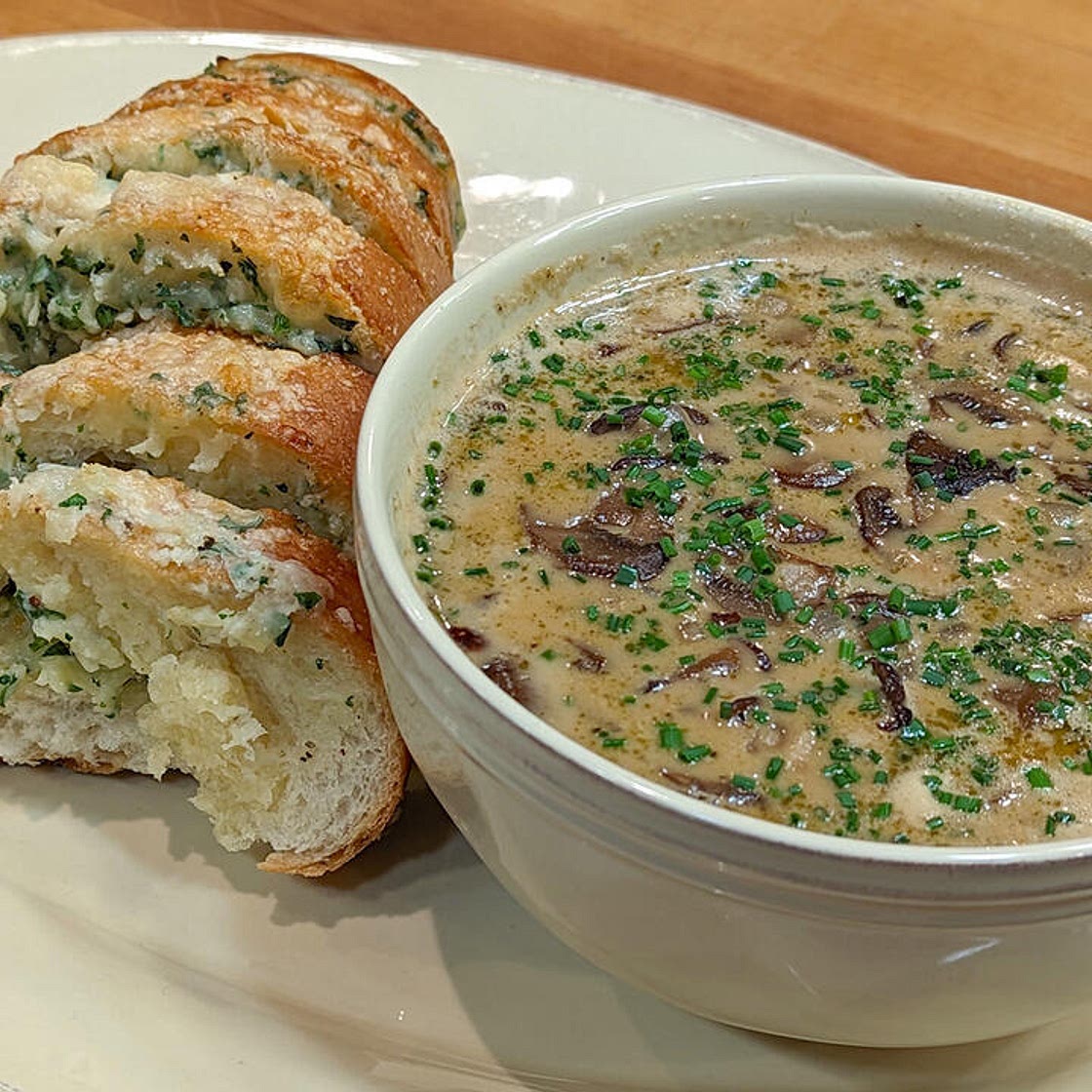 Rach's "Shut-the-Door Good" Mushroom Soup + Garlic Bread