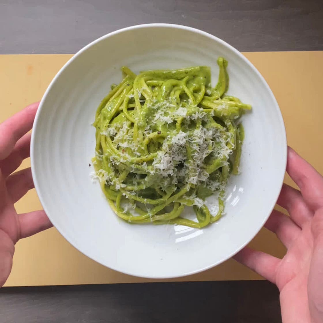 Homemade Basil Pesto with Linguine