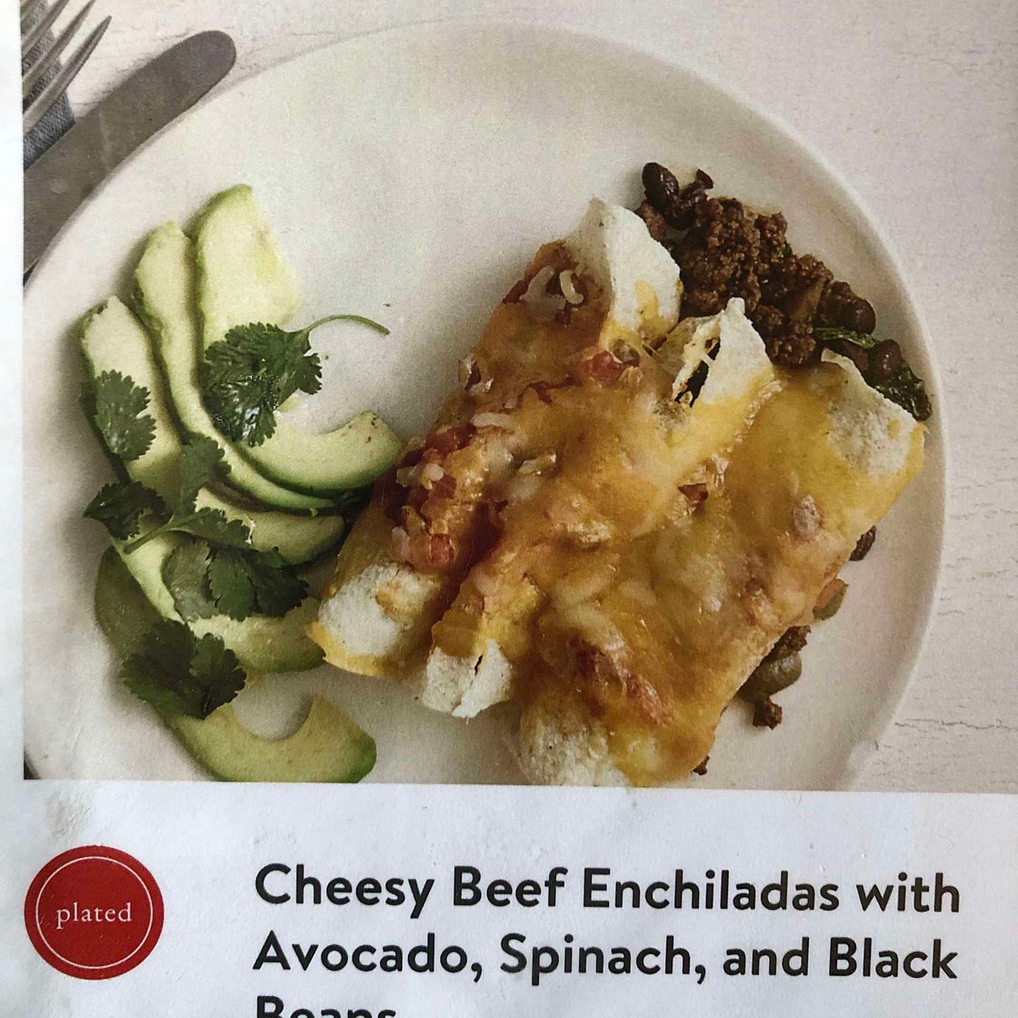 Enchiladas with spinach and black beans